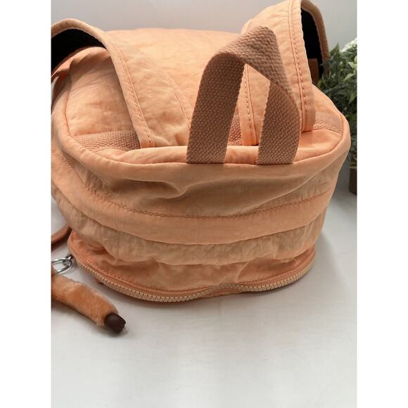 Kipling Nylon Seoul Challenger Peachy Coral BP4227 Monkey Fob Medium Backpack - Picture 7 of 16